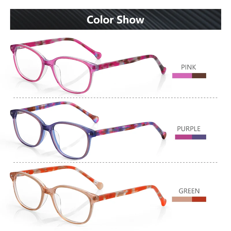 ZENOTTIC Acetate Anti Blue Light Glasses Frame Children Optical Myopia Eyeglasses Frames For Girls Kids Boy Cute Eyewear Frame