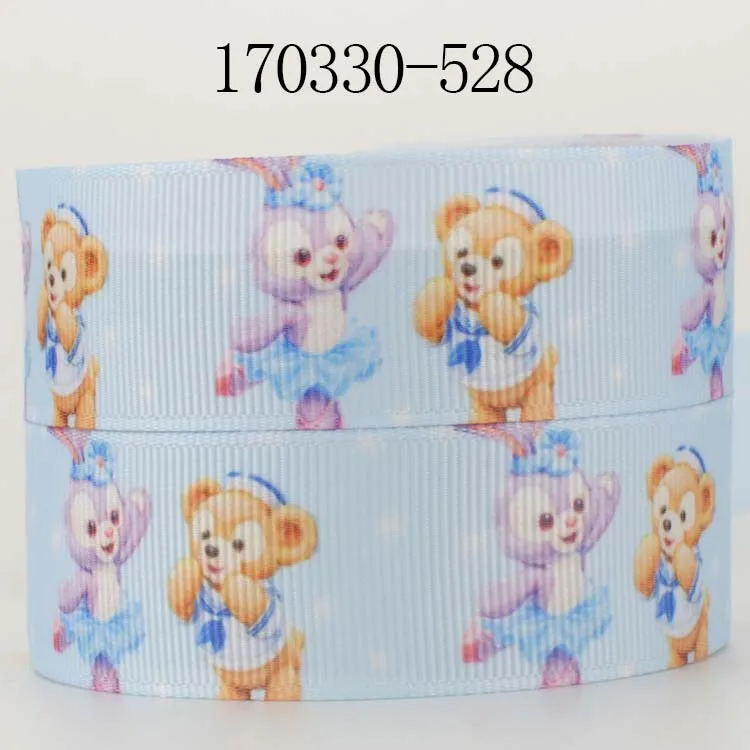 170330-528 Новинка, 50 ярдов, медведь и лента с рисунком кролика, с принтом, grosgrain, японские Мультяшные ленты - Цвет: 170330-528