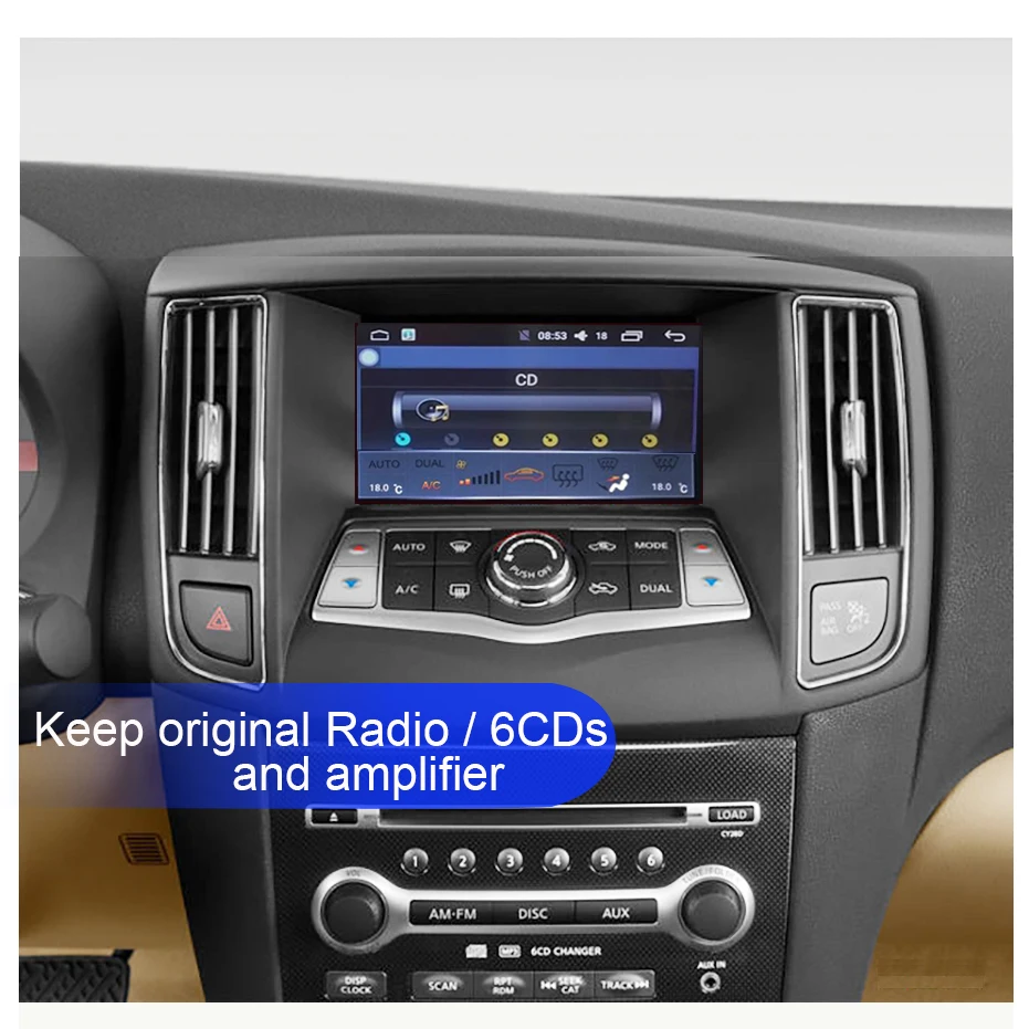 Автомобильный Dvd плеер 1024*600 с четырехъядерным процессором Android 9 0 для nissan maxima A35 2009