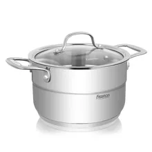 Кастрюля серии NORDIA со стеклянной крышкой с двумя боковыми ручками из нержавеющей стали с Индукционным основанием