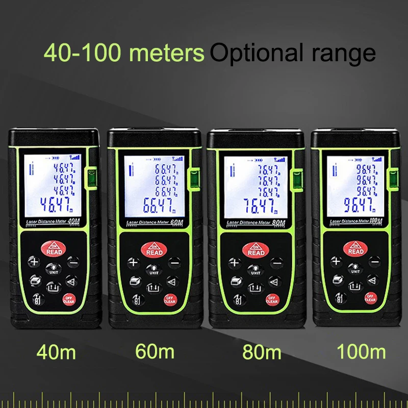 

Rantion Laser Distance Meter 40M 60M 80M 100M Laser Rangefinder Distance Meter Electronic Tape Range Finder Measurement Tool