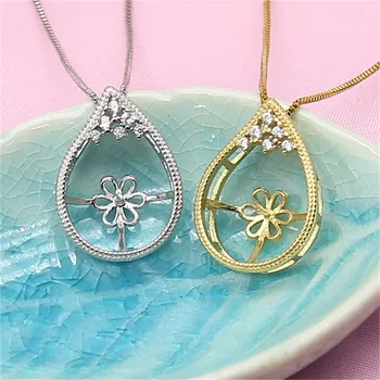 

Pendant Fitting Pearl Accessories 925 Silver Ring Jewelry DIY No Pearl no chain Free Shipping