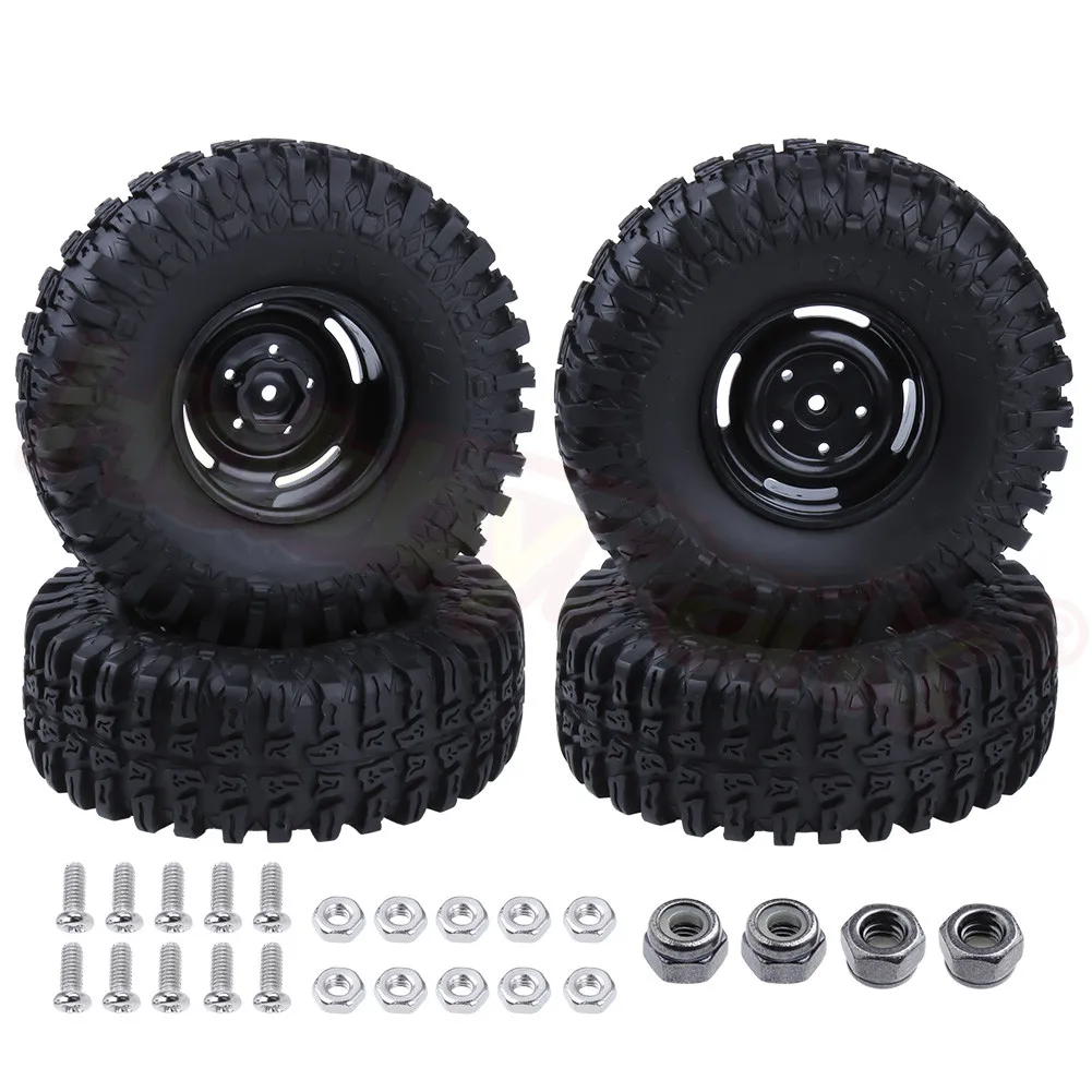 4 шт./лот Резина 1," шины и колесные диски с пеной инстерты OD 115 мм ширина 38 мм для 1/10 RC Рок Гусеничный Замена - Цвет: 3471