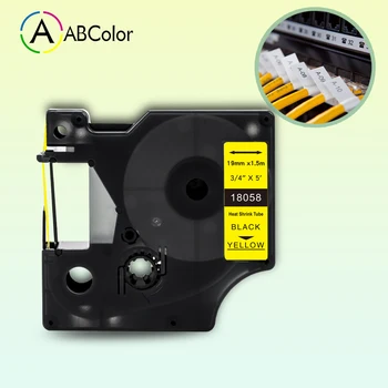 

For DYMO Rhino IND Heat Shrink Tube Labels 18058 Label Tape 18058 Printer Ribbon For DYMO Rhino 4200 5200 5000 Label Maker