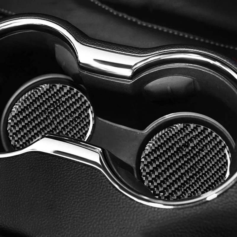 Cup Holder Coasters Pad Waterproof Ford Mustang 2015 Carbon Fiber