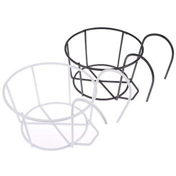 

Metal Iron Flower Pot Hanging Balcony Garden Plant Planter Home Decor Basket Black And White