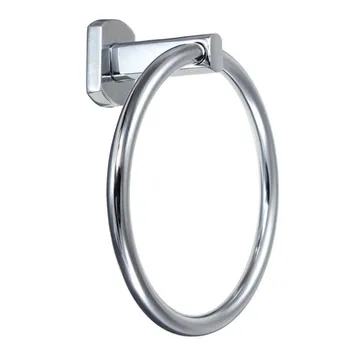 

New Wall Mounted Chrome Towel Ring Hand Rack Holder Bathroom Accessories Modern Design 6 Silver Diameter 12cm