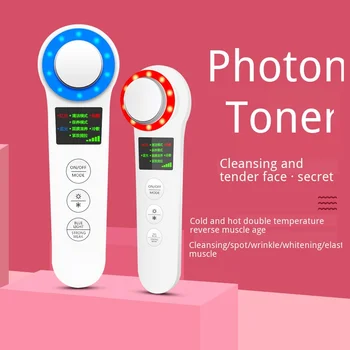 

Ultrasonic Ion Face Cleaner Vibrating Iontophoresis Beauty Massage Instrument Lift Facial Beauty Device Skin Care Face Massager