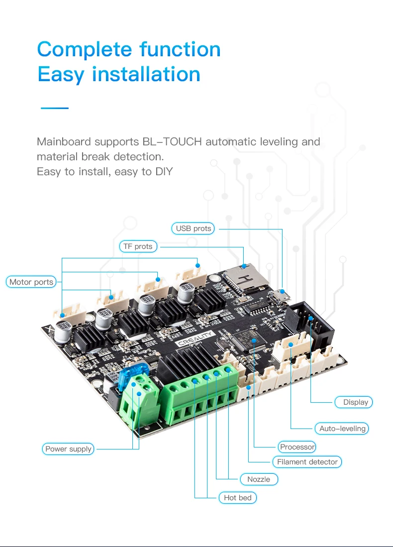 CREALITY 3D Printer Part Upgrade Mute 32 Bits V4.2.7 Mute Silent Mainboard For Ender-3/3Pro/Ender-5/Ender-3 V2 Printer head printer epson