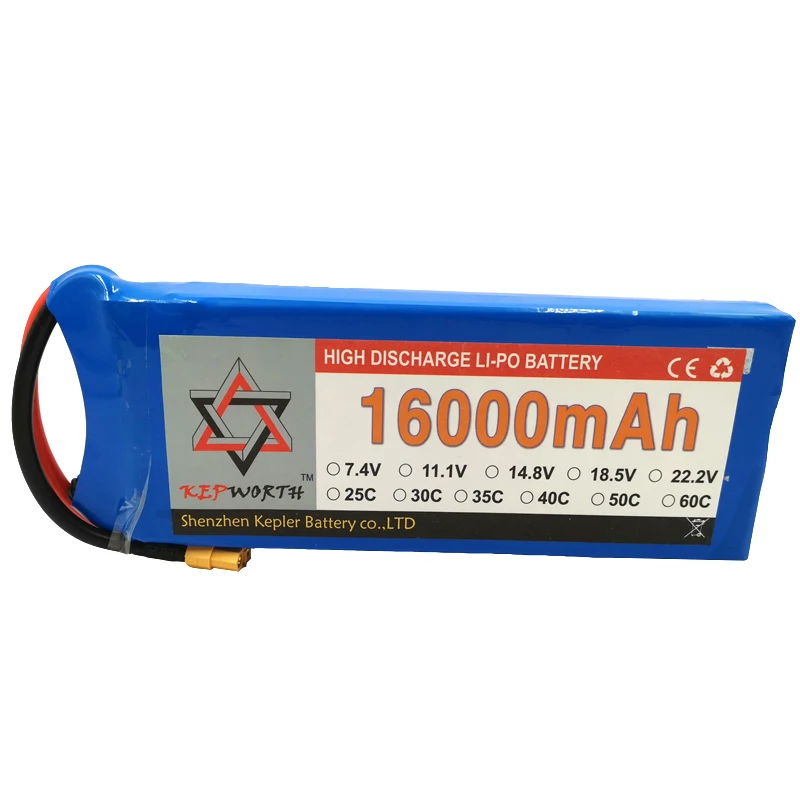 6S 22,2 V RC Lipo батарея 16000mAh 25C Высокая емкость для вертолета Дрон самолет автомобиль игрушка RC Li-Po батарея высокой мощности