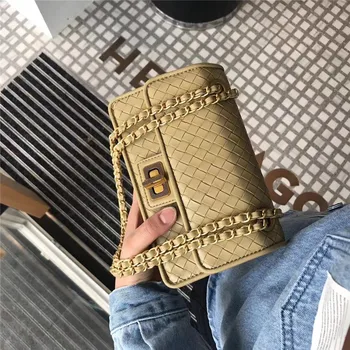 

Niche Design Bag 2020 New Women Bag Retro Crocodile Pattern Messenger Bag Shoulder Chain Small Square Bag