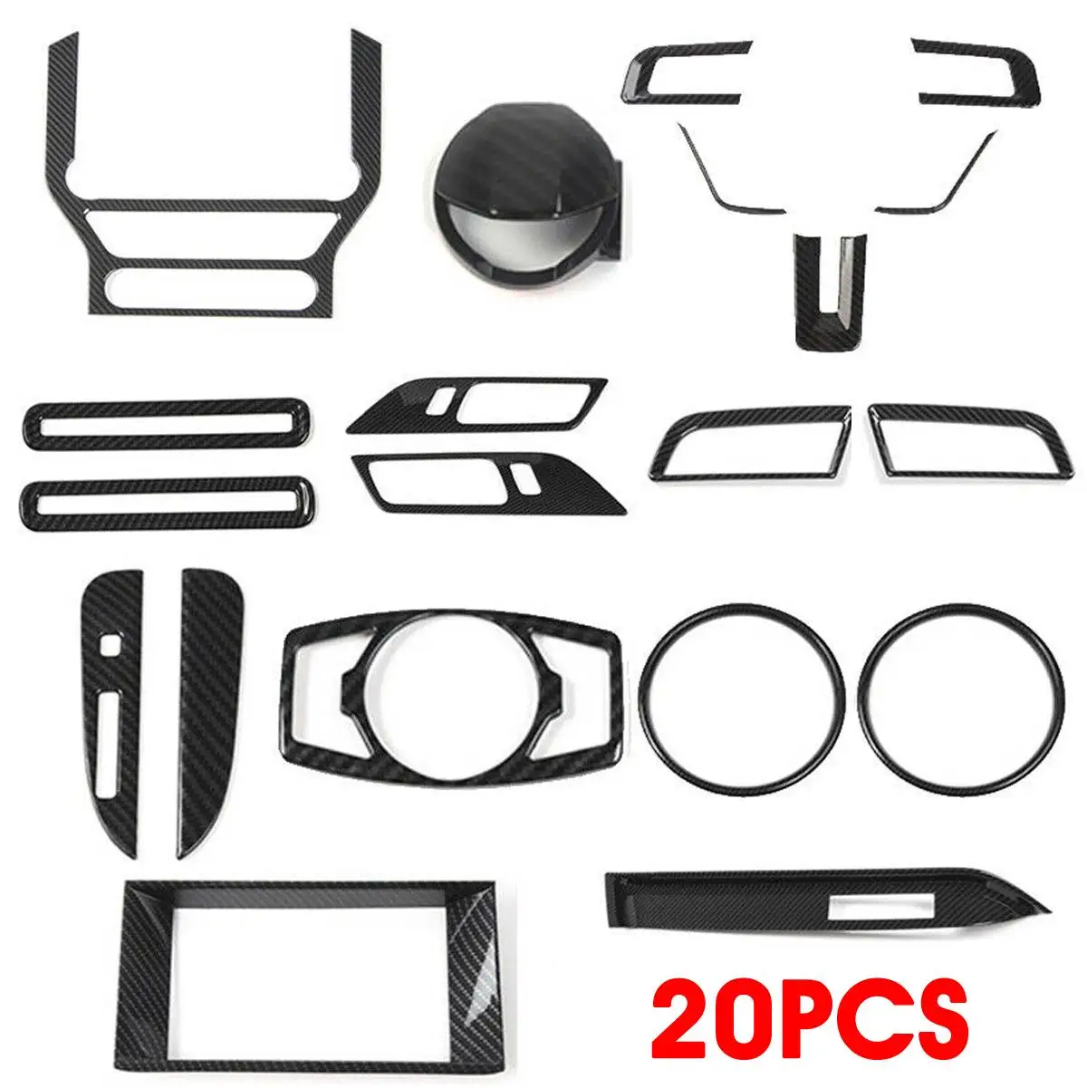 

Audew Car Styling Full Set Carbon Fiber Car Full Set Interior Decoration Trim Interior Decoration Cover Strip Fit For Ford 2015+