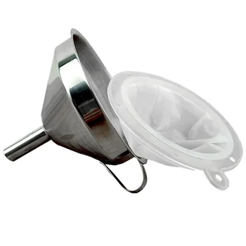 

Mesh Filter Stainless Steel Funnel Kitchen Accessory Liquid Ingredients Transporting Ultra Fine Canning With Handle Wide Mouth