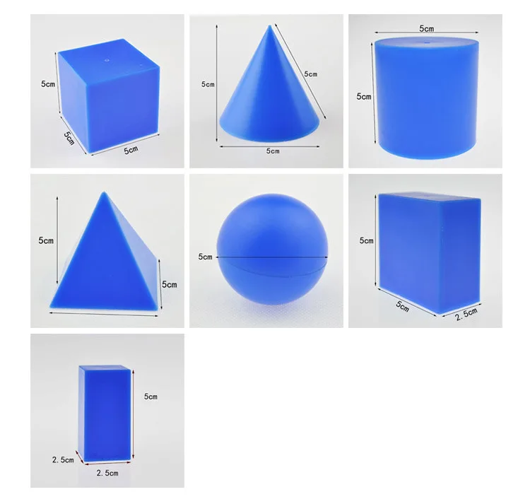 

7pcs Solid Geometry Model Cube Cuboid Vertebral Body Sphere Cylinder Teaching Aids