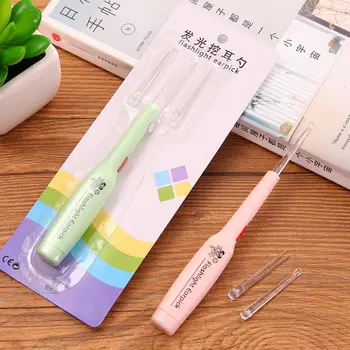 

5pcs Earpick Ear Wax Removal Remover Tool with LED Light and 2pcs Replacement Ear Spoon Heads for Ear Care Cleaning Random Color