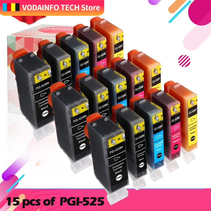 

PGI525 5C Ink Cartridge for Canon Pixma MG5150 MG5250 MG5350 MX885 MX895 MX715 IP4850 IP4950 Printer Cartridge PGI-525 CLI-526