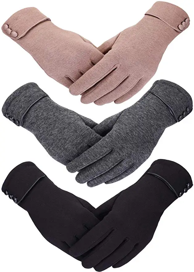 Women Winter Gloves Cold Weather Cashmere Warm Touchscreen Gloves Windproof Mittens Gloves for Women Girls Winter Leisure Mitten