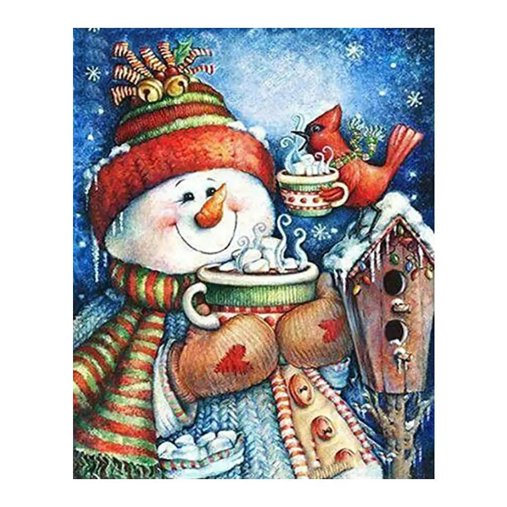 Снеговик Снежная птица Алмазная картина мультфильм детей круглый полный дрель 5D