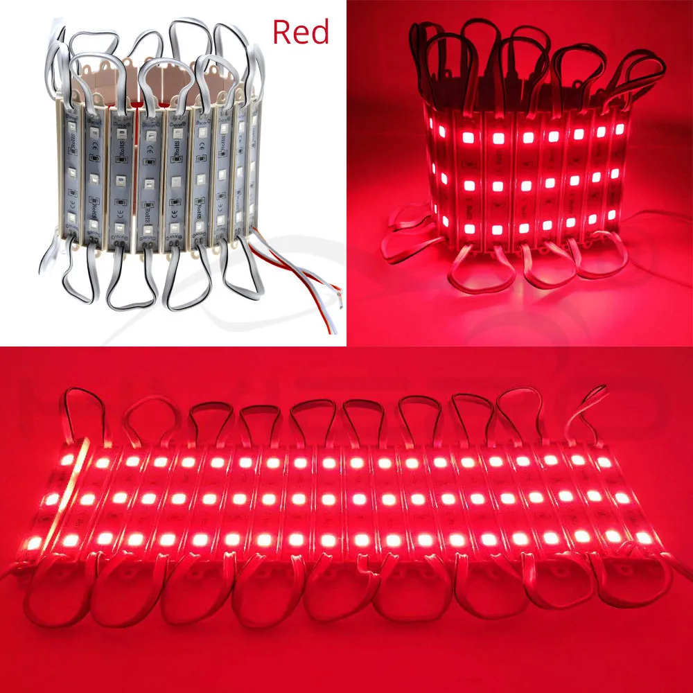 Hviero 20X 5050 SMD 3LED Modules Waterproof IP65 DC 12V Light Green Red Blue Warm-White Sign Led Back lights For Channel Letters White