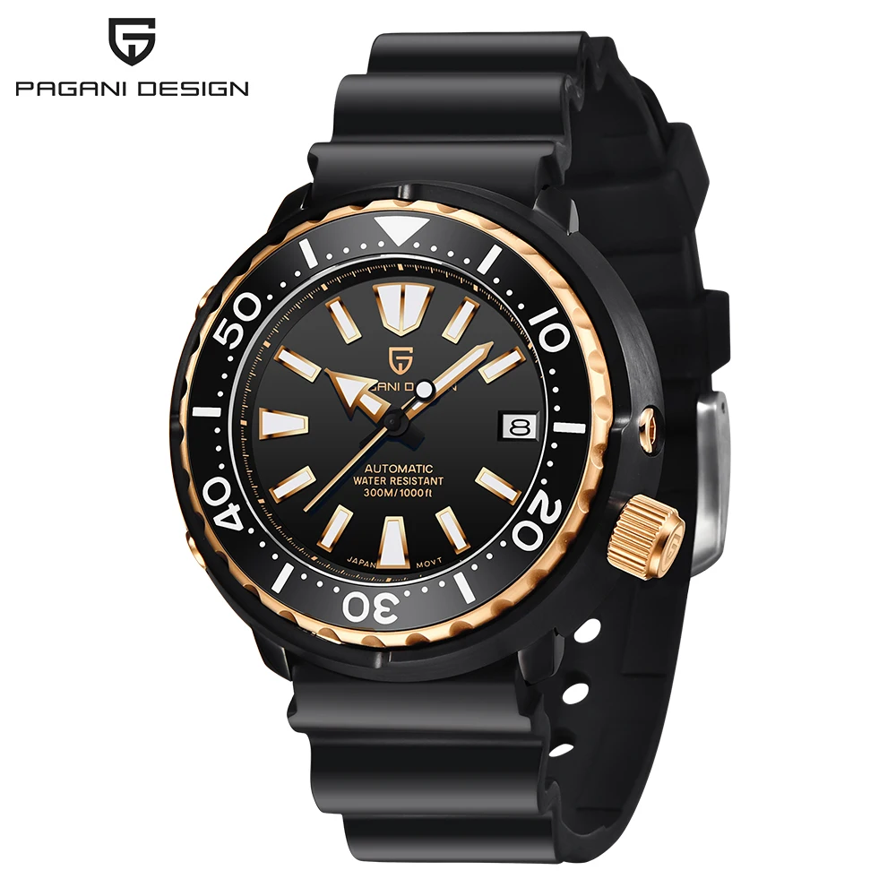 PAGANI DESIGN 2021 Ceramic Bezel Men Mechanical Wristwatches New Sapphire Glass Diving Watches Stainless Automatic Watch for Men 