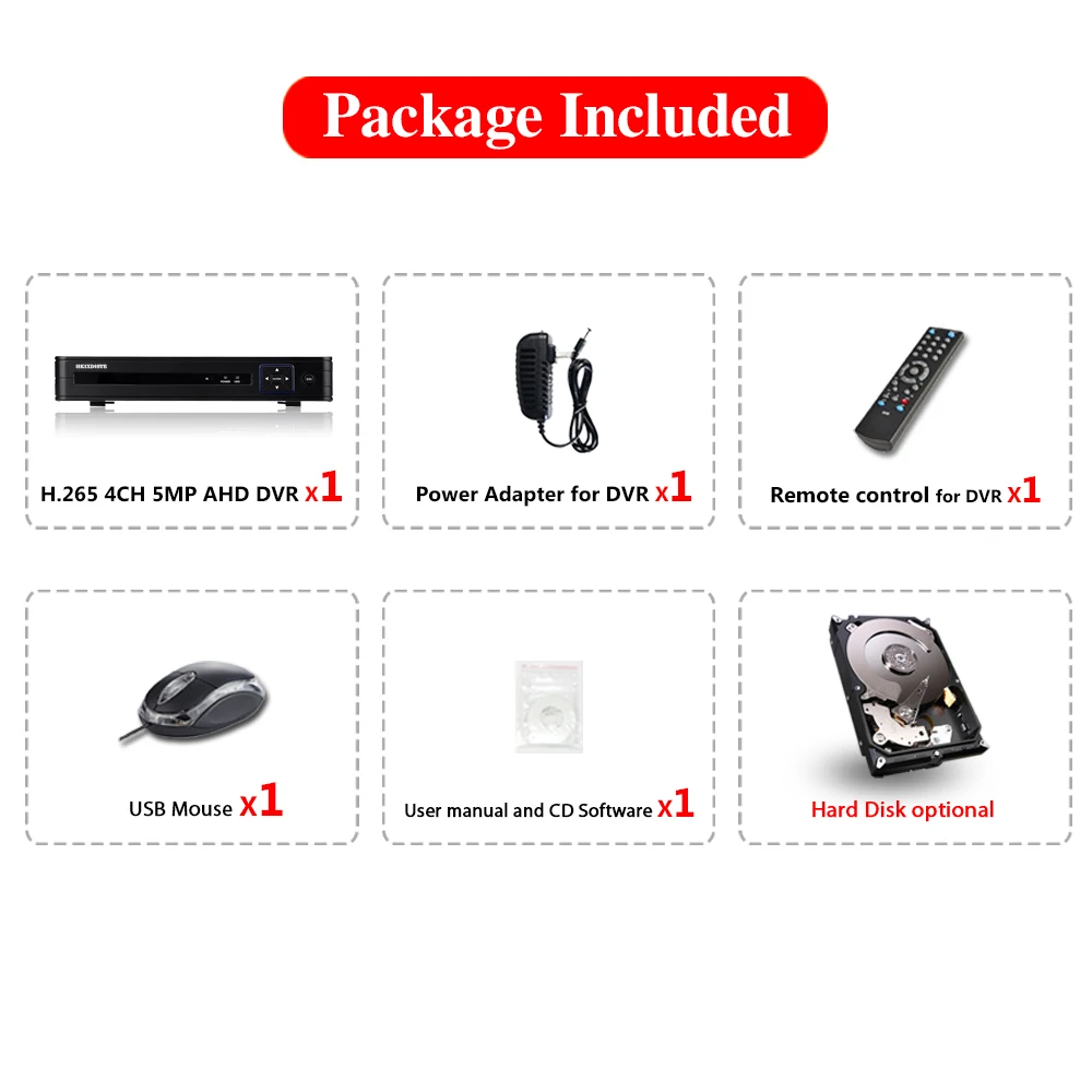 H.265 5MP AHD DVR 4CH NVR XVR CCTV 4Ch 8Ch 16Ch 1080P 4MP гибридный видеорегистратор безопасности камера