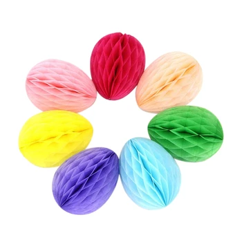 

14PCS Easter Egg Silhouette Hanging Decorations - Honeycomb Hanging Paper Balls Decorations-Easter & Party Decorations