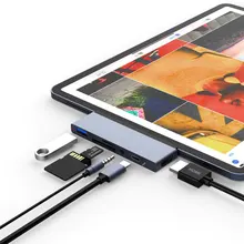 Thunderbolt 3 Adapter USB C Hub to USB C PD Data HDMI 4K Hub 3 0 Jack 3 5mm Headphone for 2018 iPad Pro Macbook Pro Air Type c