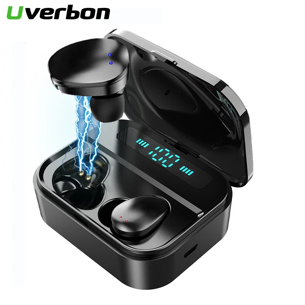 

TWS Bluetooth V5.0 8D Stereo Mini Earbuds Wireless Earbuds Headset with Mic Display 3500mAh Charging Box Handsfree Earphone G6S