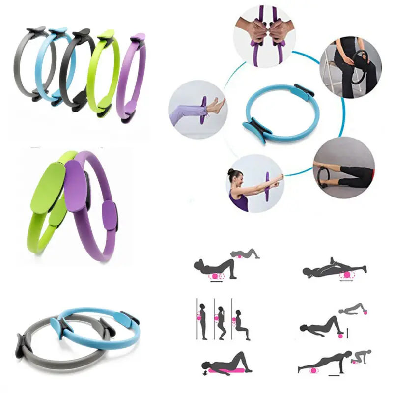 Dual Grip Pilates Ring Magic Circle Body Sport Exercise Fitness Weight Yoga Tool 