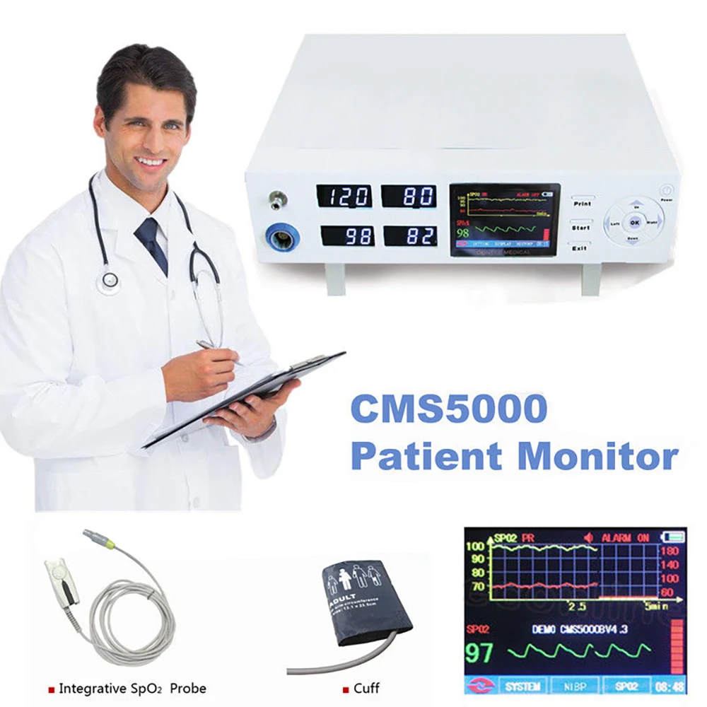 

CMS5000 ICU Patient Monitor parameter NIBP Spo2 PR ECG RESP TEMP Multi-parameter Vital Signs Monitor Accurate Medical Equipment