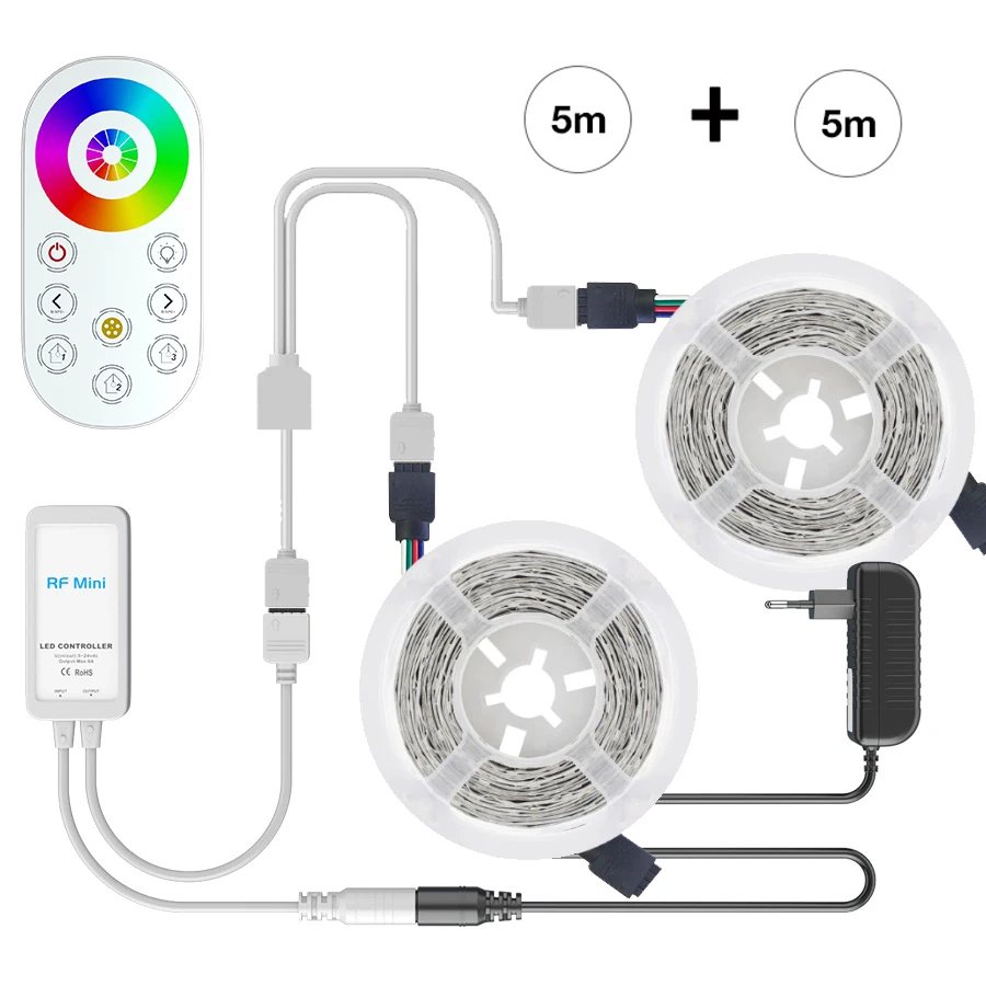 Smd 5050 Rgb Светодиодная лента Dc 12 В водонепроницаемый гибкий светодиодный светильник лента лампа ТВ Настольный экран подсветка диод неоновое украшение