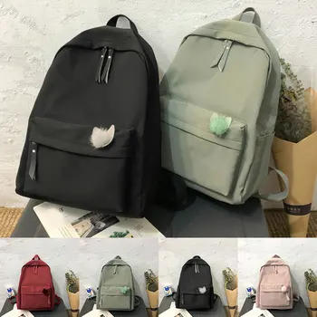 

Large Capacity Double Shoulder Pack Waterproof Nylon Kawaii Backpack Harajuku New Solid School Students Book Bag Cartoon Handbag