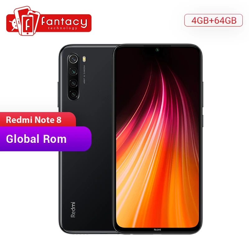  New Arrival Global Rom Redmi Note 8 4GB RAM 64GB ROM Snapdragon 665 Octa Core 6.3' FHD+ 48MP QuadCa