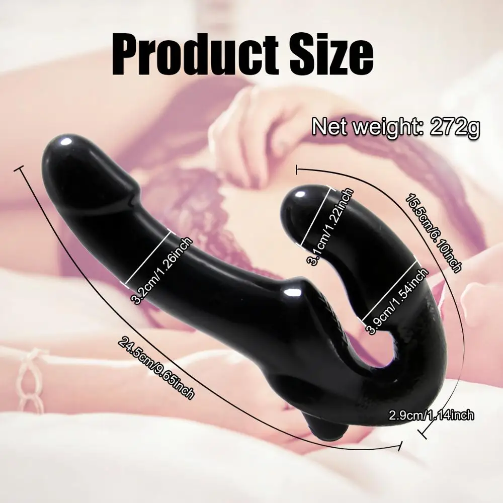 10 Speed Strapless Strap-on Dildo Vibrator Strapon for Lesiban Wireless Remote Control Double-heads Vibrator Adult Sex Toys
