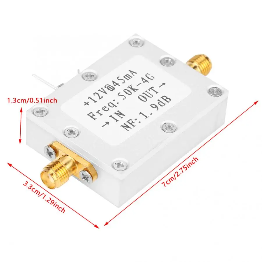 LNA низкий уровень шума 50 K-4G с высоким коэффициентом усиления 25 дБ@ 0,8G с высоким коэффициентом усиления, Радиочастотный усилитель, радиомодуль