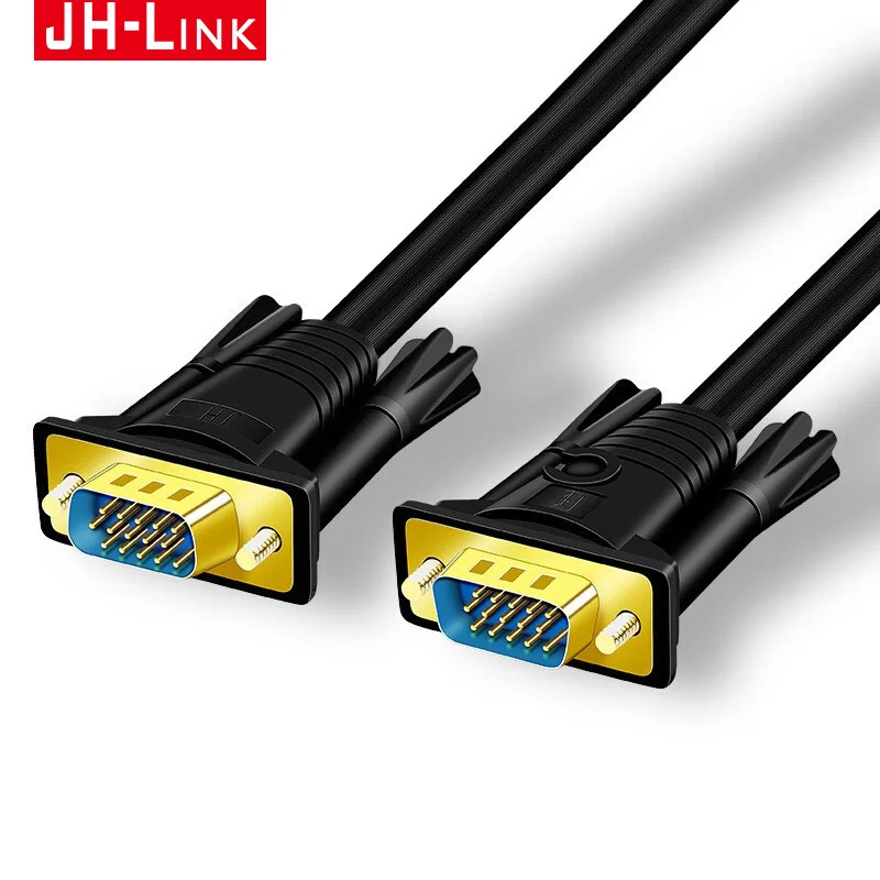 JH-LINK VGA Cable Male to 1080P 15 Pin for Monitor Projector TV Braided Shielding Cord | Электроника