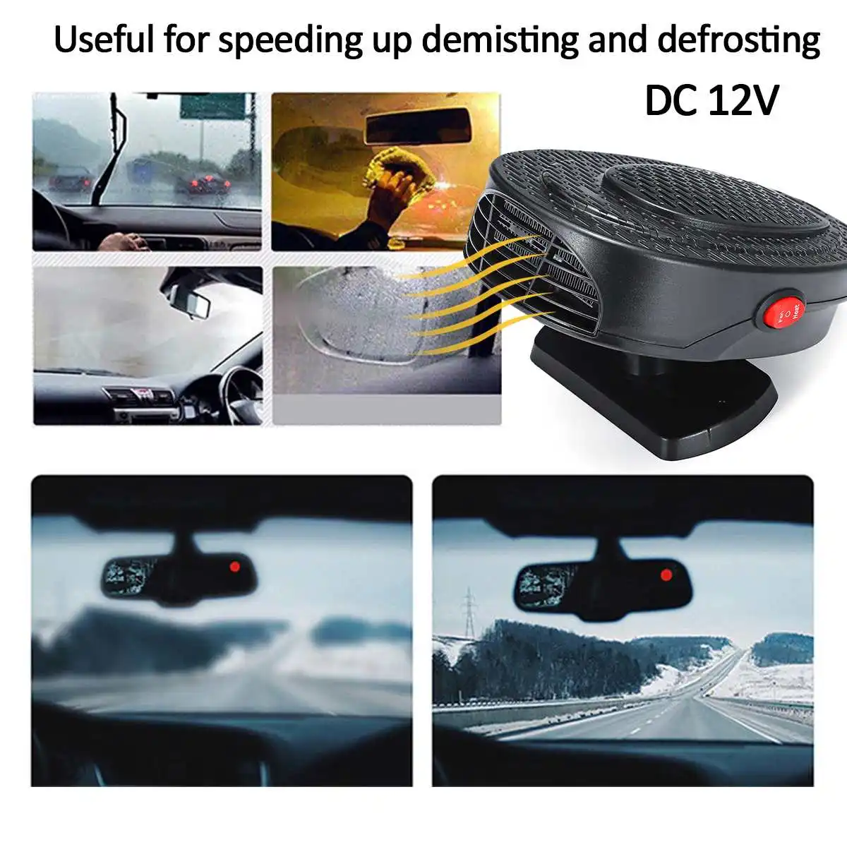 Portable Adjustable Car Heaters Combo Car Interior Heaters Windshield Defroster Defogger Four Seasons Universals Heating Air