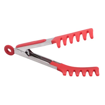 

9 Inch Silicone Nylon Noodle Tongs Pasta Spaghetti Tongs Food Clips Stainless Steel Handle Cooking Utensils Kitchen Accessories