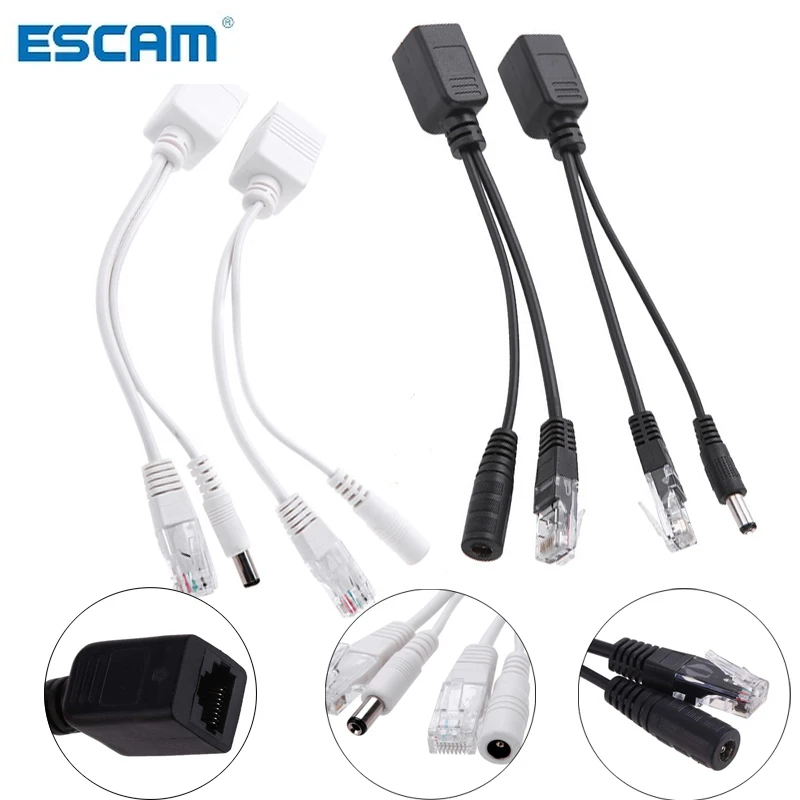 Cable adaptador POE RJ45 inyector conjunto divisor cinta apantallado pasiva de Ethernet12-48v sintetizador de Combiner