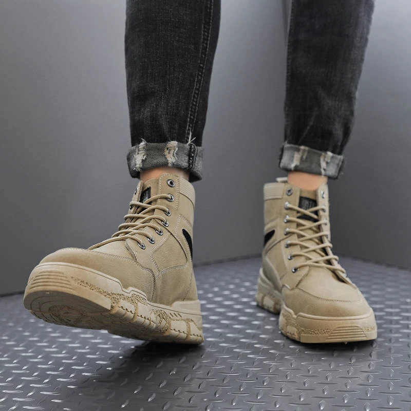mens leather sneaker boots