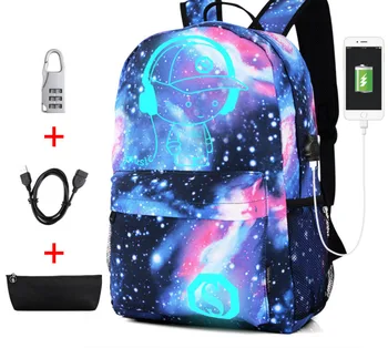 

Cool Luminous School Bags for Boys and Girls Backpack with USB Charging Anime Backpack For Teenager Girls Anti-theft
