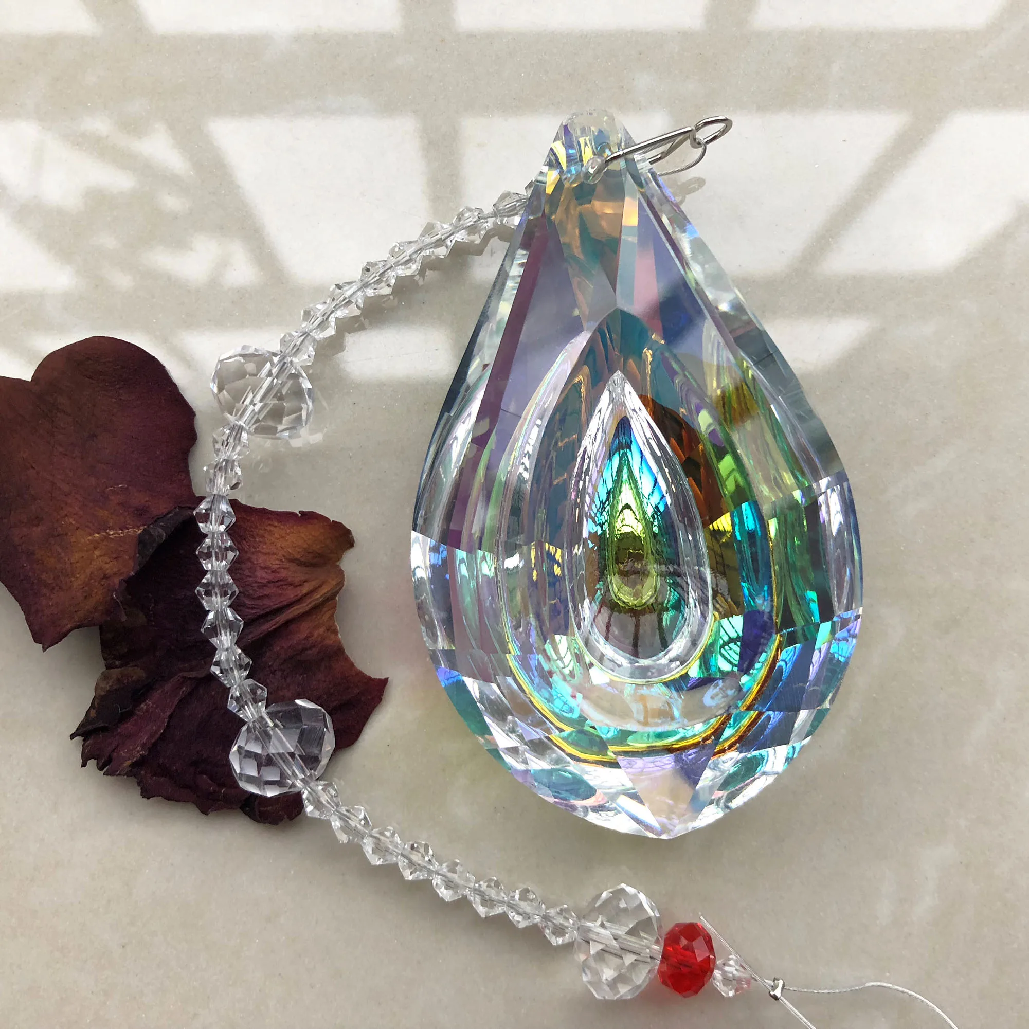 76 мм AB-color Висячие хрустальные призмы Suncatcher для окон украшения люстры части дома свадебный Декор Аксессуары