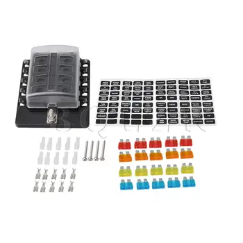 

BQLZR CS-579B3 10-way Car Automotive Fuse Box Holder with LED Indicator
