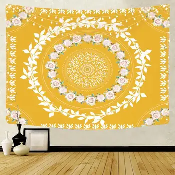 

LISM New velvet tapestry polyester bohemian wall hanging decorative blanket Indian style yoga sleep tapestry mandala wall fabric