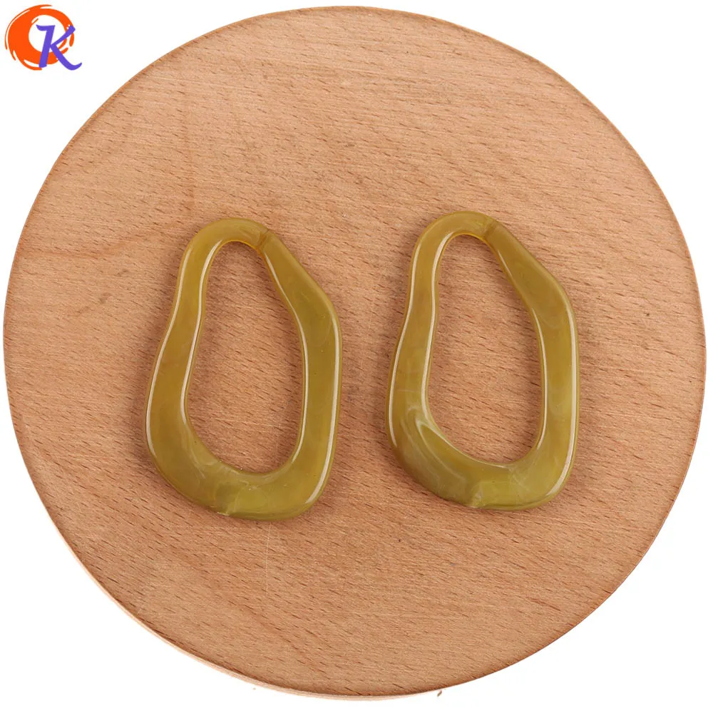 Green Cordial Design 27x42MM 200pcs Acrylic Beads/Jewelry Accessories/Marble Effect/Irregular Shape/DIY/Hand Made/Earring Findings - Color: Green