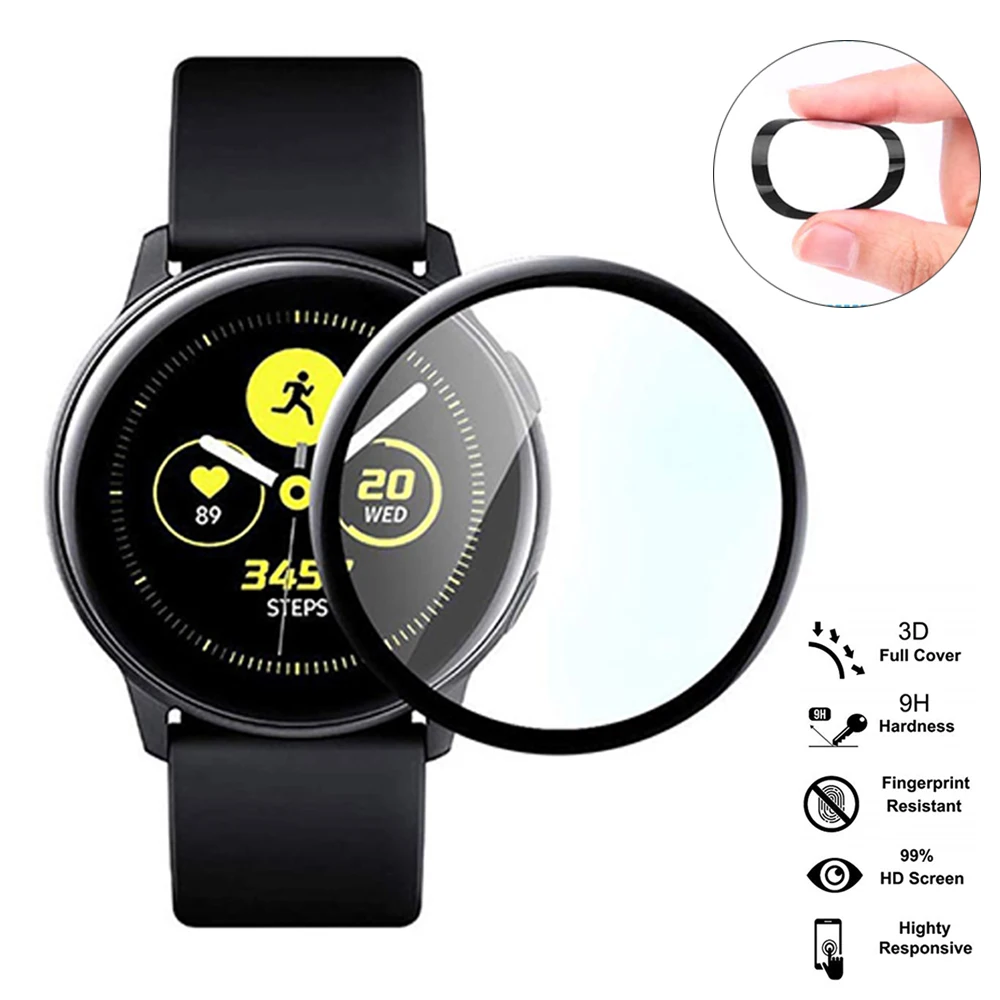 2pcs Soft Protective Film for Samsung Galaxy Watch Active 2 40mm 44mm 3D Curved Full Cover Clear Screen Protector Not Glass | Наручные