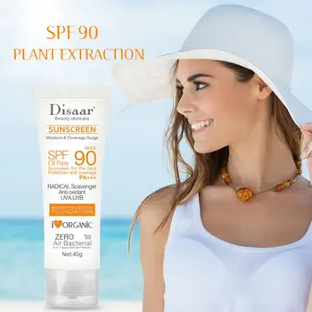 

facial body sunscreen cream beauty skin care spf max 90 oil free radical scavenger anti oxidant grape/uvb 40g sunscreen