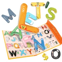 Baby Montessori Wooden Education Fridge Magnet 26 Alphabet Toys Learn Letter Matching Puzzle Magnetic Alphabet Book Toys For Kid 1