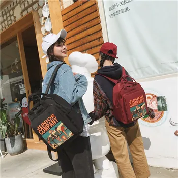 

Autumn and Winter 2018 New Simple Literature and Art Shoulder Bag Nylon Pure Salad Zipper Sewing Street Backpack Factory Direct