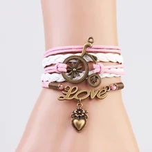 20 шт. милый велосипедный браслет любовь велосипед Шарм ткань браслеты и браслеты для женщин велосипедный браслет ювелирные изделия